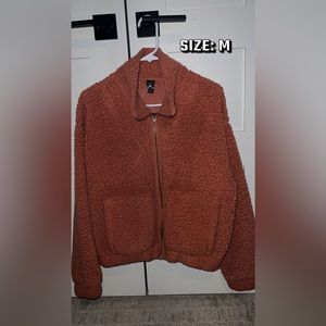 Cozy orange fuzzy jacket
